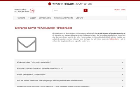 Exchange-Server mit Groupware-Funktionalität | URZ