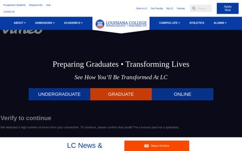 Louisiana College – Preparing Graduates. Transforming Lives.