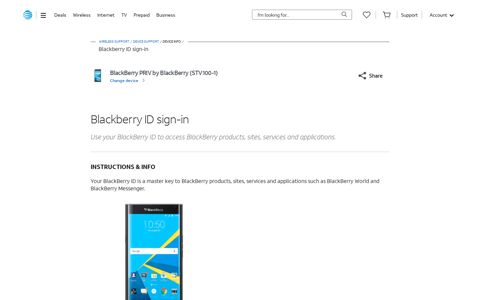 Blackberry ID sign-in - AT&T