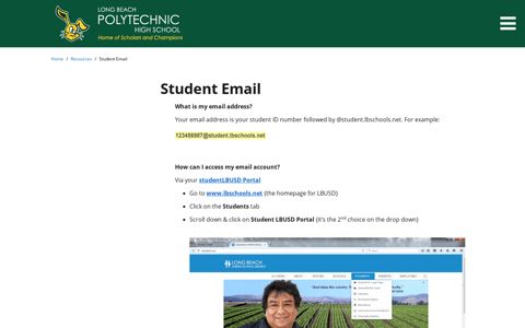 Student Email - Long Beach Polytechnic High School