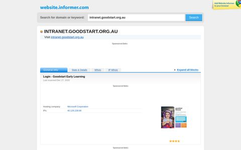 intranet.goodstart.org.au at WI. Login - Goodstart Early Learning