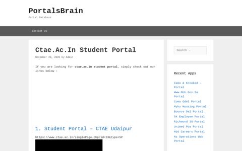 Ctae.Ac.In Student - Student Portal - Ctae Udaipur