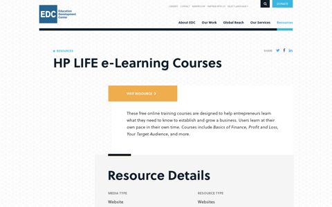 HP LIFE e-Learning Courses | EDC