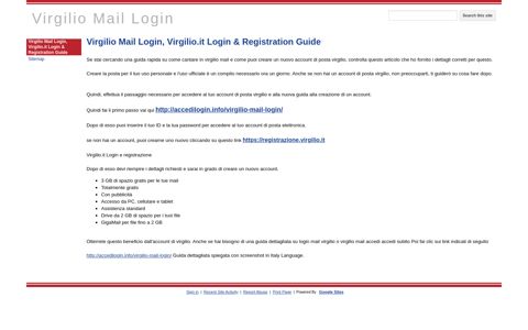 Virgilio Mail Login - Google Sites