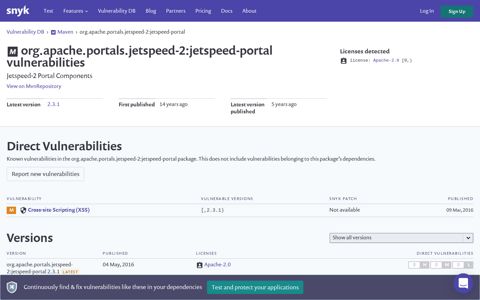 org.apache.portals.jetspeed-2:jetspeed-portal vulnerabilities ...