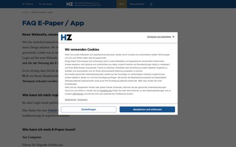 FAQ E-Paper / App - HZ - Handelszeitung.ch