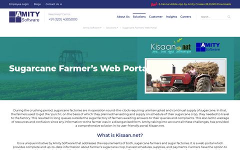 Sugarcane Farmers' Web Portal - Amity Software