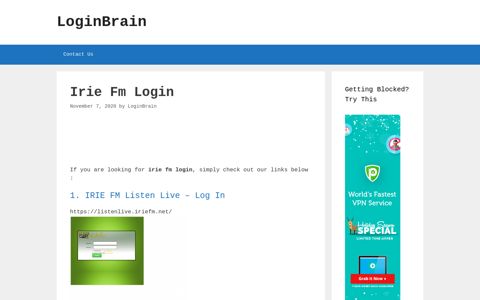 Irie Fm - Irie Fm Listen Live - Log In - LoginBrain