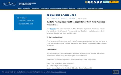 FlashLine Login Help | Kent State University