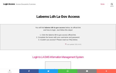 ▷ Labems Ldh La Gov Access - Login Access
