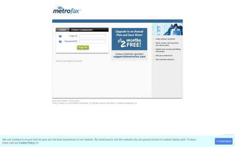 Login - Internet Fax Service Log In - MetroFax