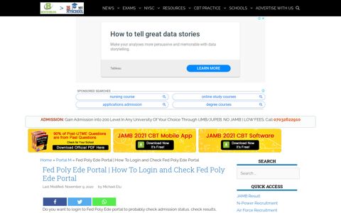 Fed Poly Ede Portal | How To Login and Check ... - IsMySchool