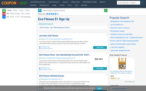 Eos Fitness $1 Sign Up - 12/2020 - Couponxoo.com