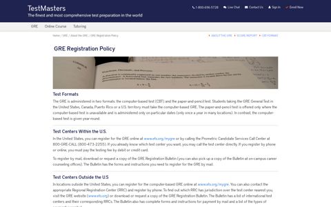 GRE Registration Policy - TestMasters