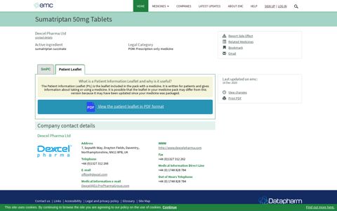 Sumatriptan 50mg Tablets - Patient Information Leaflet (PIL ...