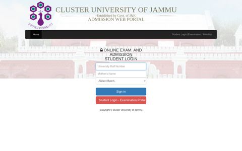 online exam. and admission student login - Cluster University ...
