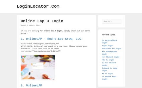 Online Lap 3 Login - LoginLocator.Com