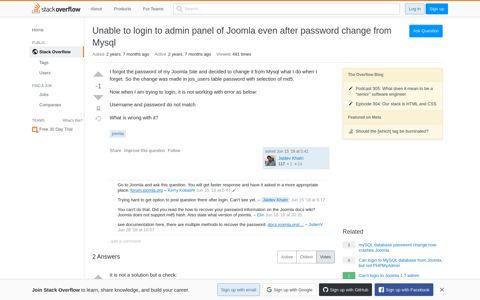 Unable to login to admin panel of Joomla even after password ...