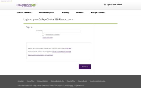 Login to your CollegeChoice 529 Plan account