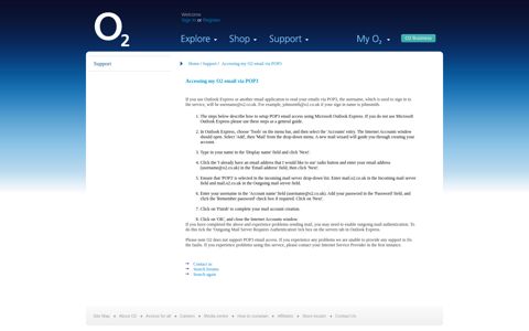 Accessing my O2 email via POP3 | Support | O2