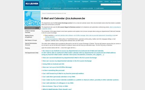 E-Mail and Calendar @cs.kuleuven.be - Departement ...