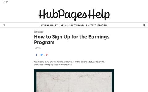 How to Sign Up for the Earnings Program - HubPages Help