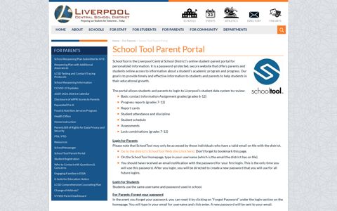 School Tool Parent Portal » Liverpool Central School District