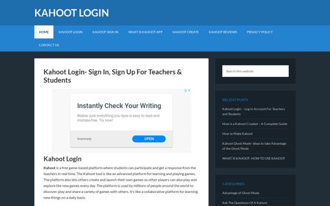 Kahoot Login*- Sign in & Sing up For Teachers & Students