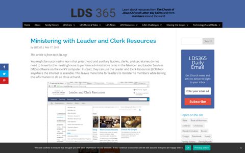 Ministering with Leader and Clerk Resources - LDS365.com