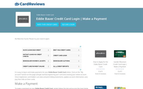 Eddie Bauer Credit Card Login | Make a Payment