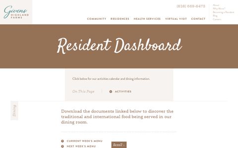 Resident Dashboard | Givens Highland Farms