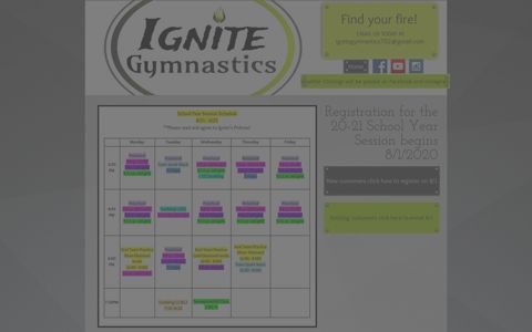 CLASS SCHEDULES | mysite - Ignite Gymnastics