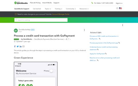 Process a credit card transaction with GoPayment - QuickBooks