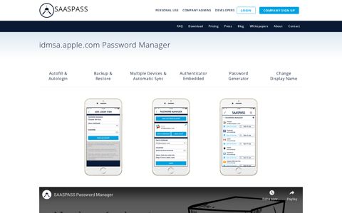idmsa.apple.com Password Manager SSO Single Sign ON