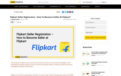 Flipkart Seller Registration – How to become a seller at Flipkart?