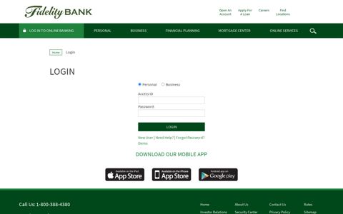 log in to online banking - Fidelity Bank