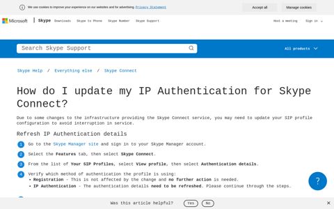 How do I update my IP Authentication for Skype Connect ...