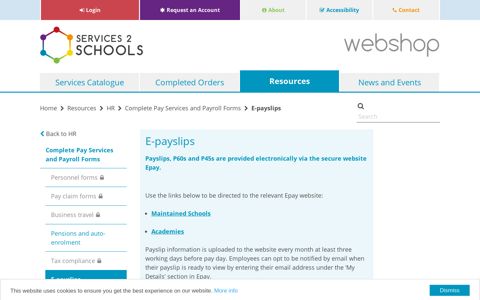 E-payslips | Services to Schools Traded Resources