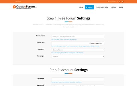 Free Forum Sign Up 100% free to Use ... - Create a Forum