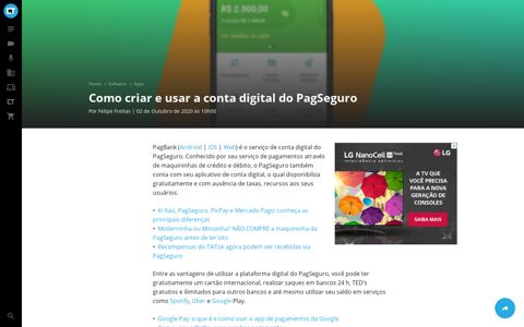 Como criar e usar a conta digital do PagSeguro - Canaltech