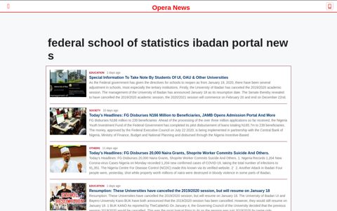 federal school of statistics ibadan portal | All News Pictures ...