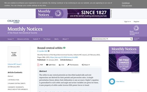Bound central orbits | Monthly Notices of the Royal ...