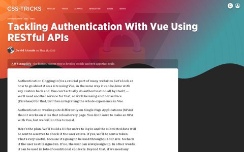 Tackling Authentication With Vue Using RESTful APIs | CSS ...