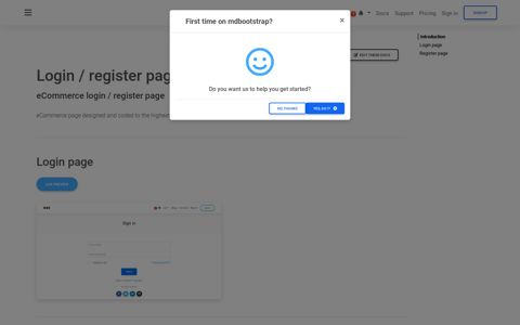 eCommerce Login / Register Page - Bootstrap 4 & Material ...