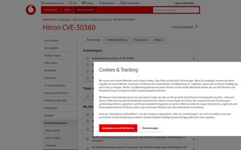 Hitron CVE-30360 - Vodafone Kabel Deutschland Kundenportal