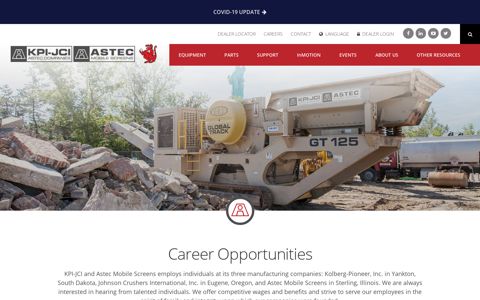 Career Opportunities | KPI-JCI and Astec Mobile Screens