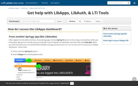 How do I access the LibApps dashboard? - Help Center