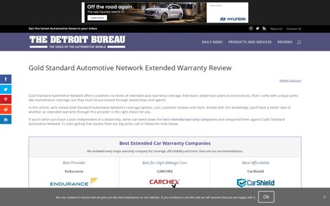 Gold Standard Automotive Network Extended Warranty Review