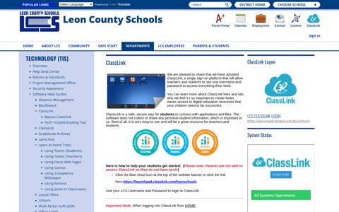 Technology (TIS) / ClassLink - Leon County Schools