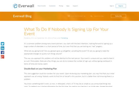 What To Do If Nobody Is Signing Up For Your Event - Everwall